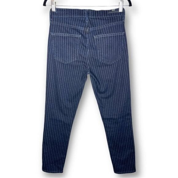Citizens of Humanity 27 Navy Pinstripe Rocket Crop High Rise Skinny Jeans $208 - Picture 1 of 12